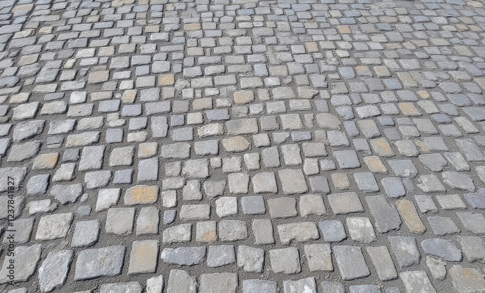 Textured cobblestone pavement in gray tones Textured cobblestone pavement in gray tones