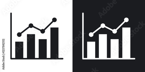 Stats icons set in flat filled style.