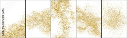 Obraz na płótnie Gold glitter texture background. Golden sparkle pattern. Sand explosion abstract. Dust gold grain backdrop. Set vector Illustration, eps 10. w salonie