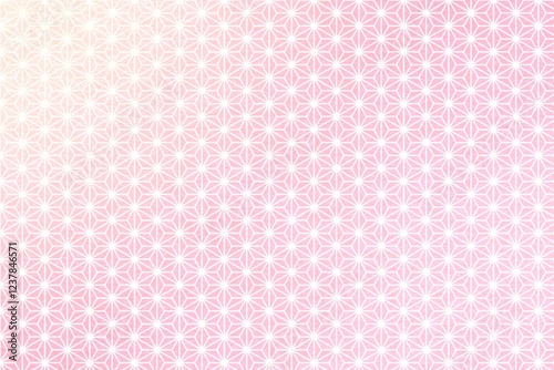 桃のグラデーションの和柄（麻の葉）