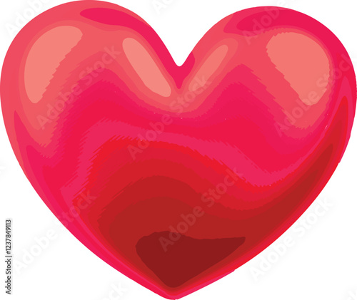 Glossy Pink reddish Heart – Romantic Love Symbol for Valentine’s Day & Affection