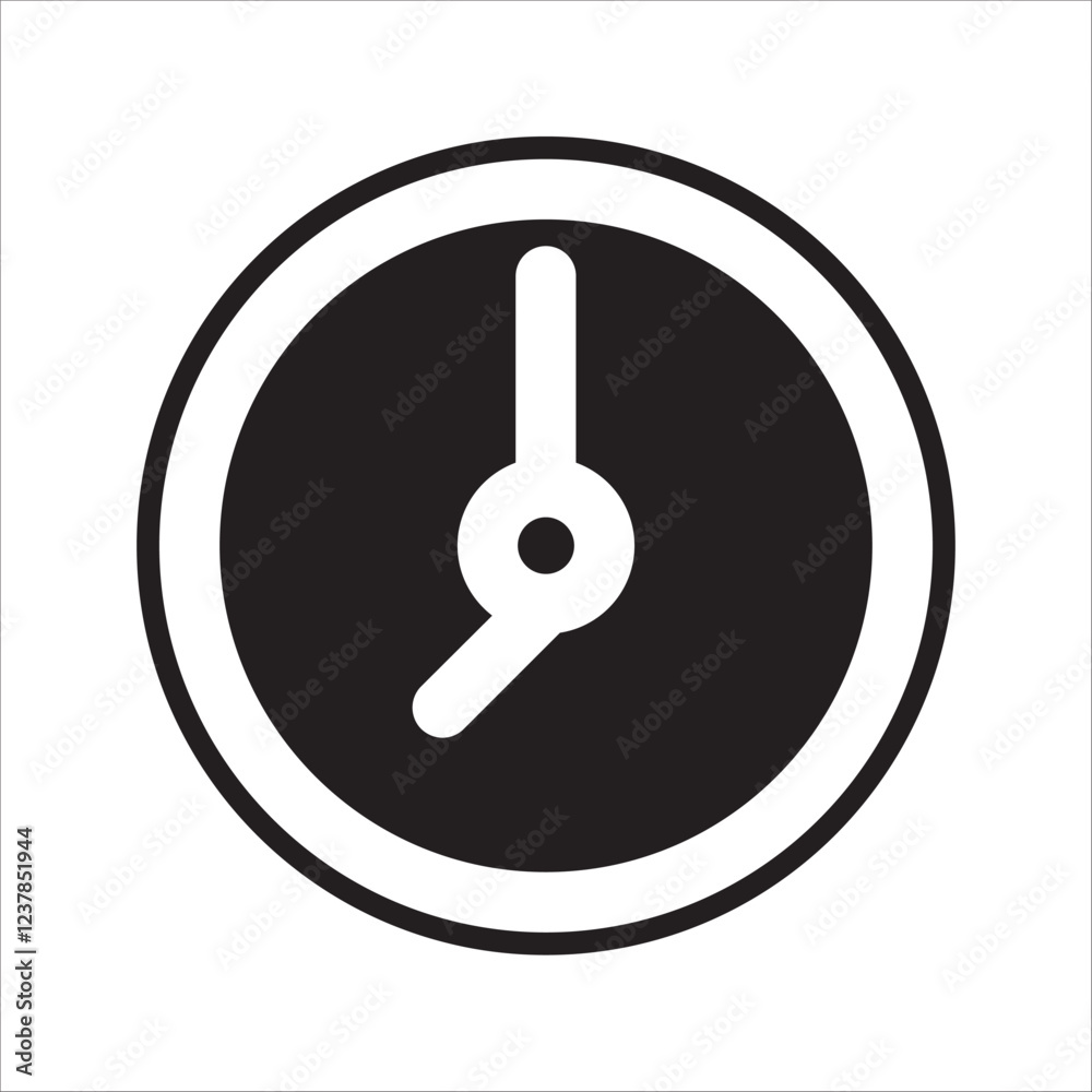 Clock icon in trendy flat style isolated on background. Clock icon page symbol for your web site design 
