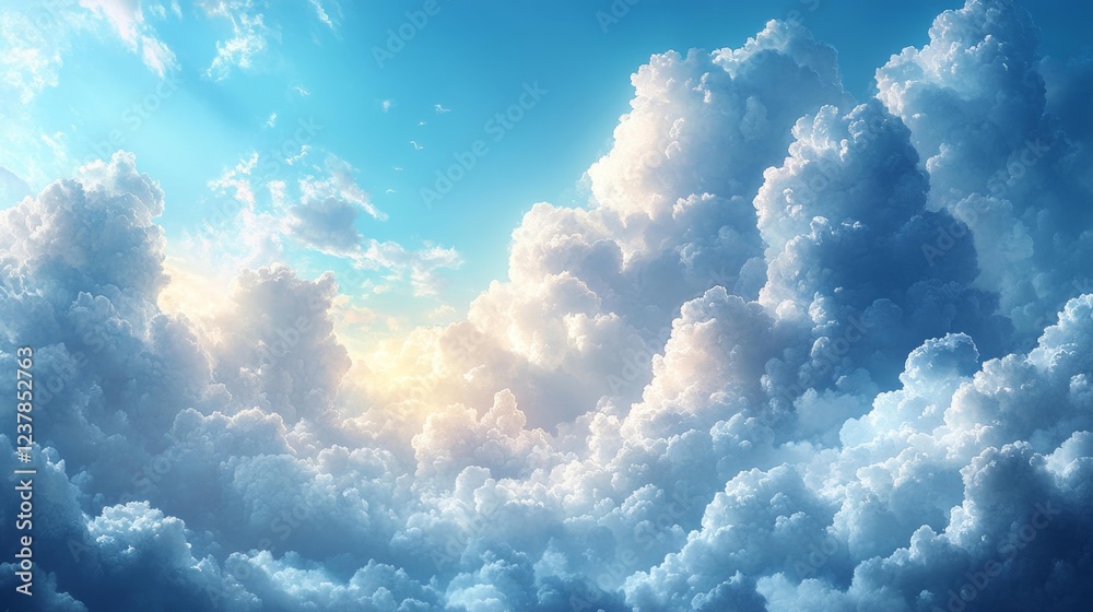 Majestic Cloudscape with Sunlight. Generative AI Majestic Cloudscape with Sunlight. Generative AI