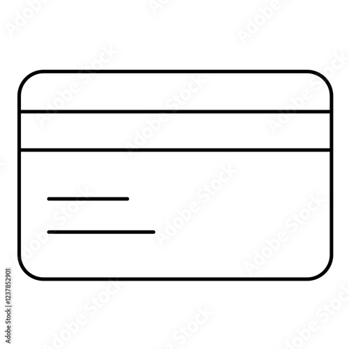 Debit or credit card icon with smooth, rounded edges and a horizontal stripe design across the top, representing a modern financial card used for secure online or in-store purchases.