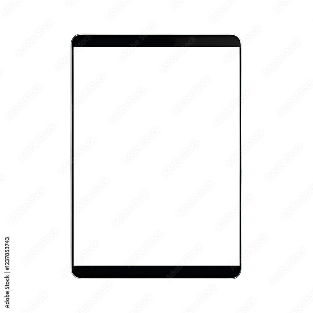 Modern Tablet Device Mockup with Blank Screen on Transparent Background Modern Tablet Device Mockup with Blank Screen on Transparent Background