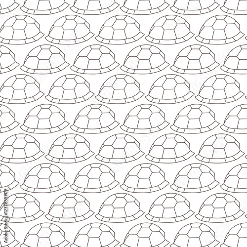 Seamless pattern with turtles. Vector illustration in black and white colors