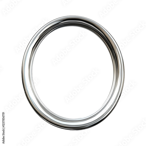 Wallpaper Mural A sleek, oval-shaped photo frame made of matte silver metal, Torontodigital.ca