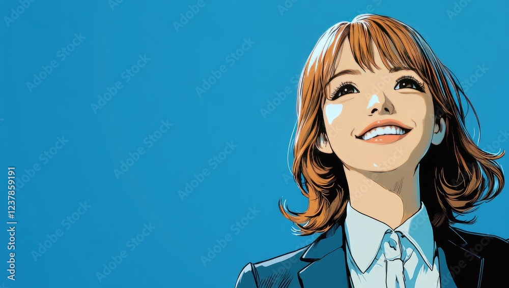 Young capable and beautiful short-haired morning girl Young capable and beautiful short-haired morning girl