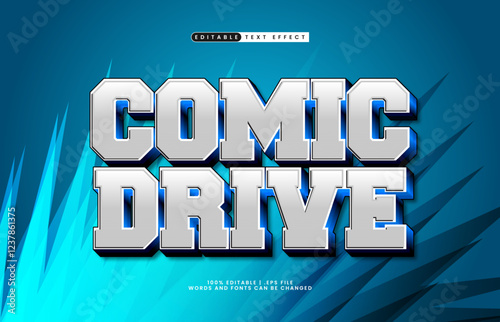 comic drive editable text effect with a speed and cartoon text style