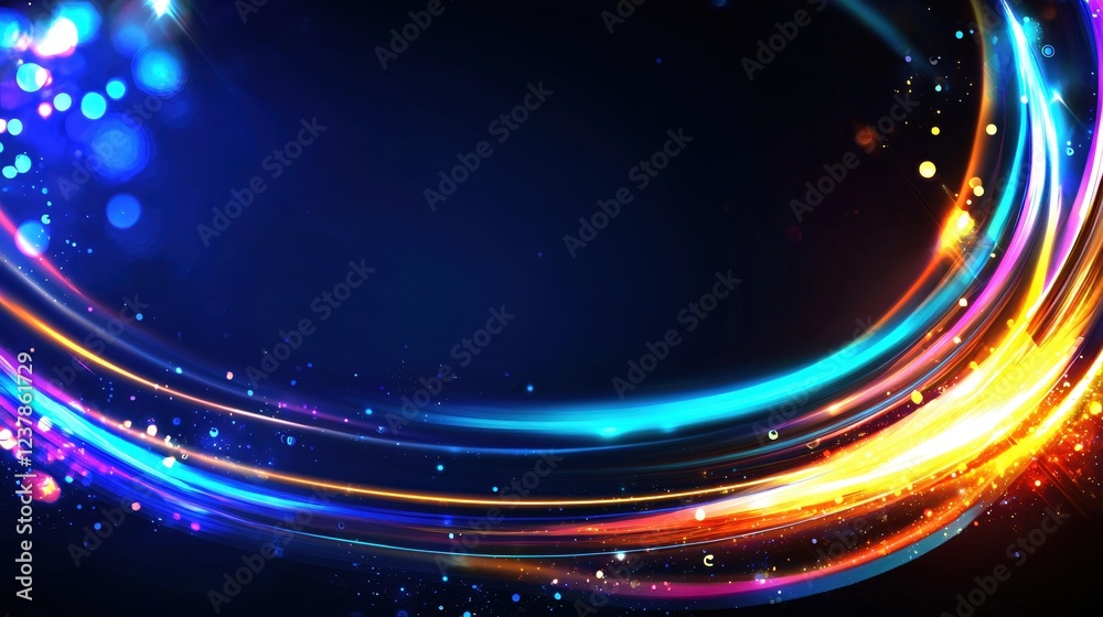 Obraz premium Abstract Vibrant Light Trails Swirling Dynamic Energy Motion Background