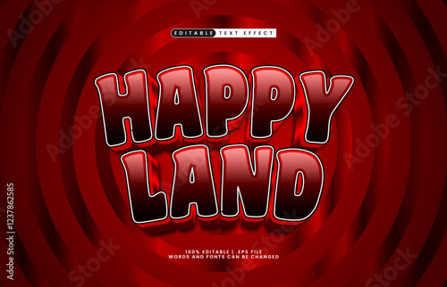 happy land editable text effect with a play and kids text style
