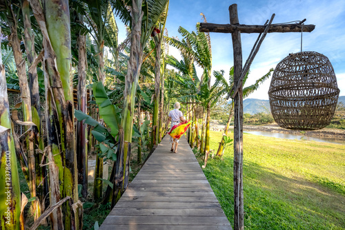 Cham Cham Lodge Resort - Ninh Thuan Province, Vietnam - January 29, 2025: Beautiful view of Cham Cham Lodge resort in Ninh Thuan Province, Vietnam photo