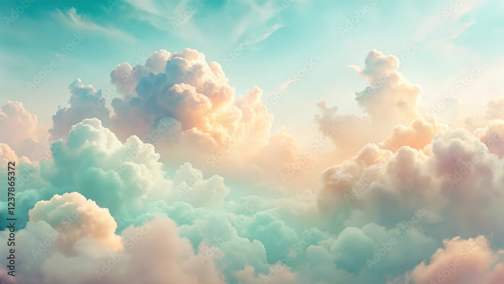 Dreamlike Pastel Cloudscape An ethereal vista of soft, luminous clouds illuminated by a gentle, warm light, creating a serene and tranquil atmosphere. Dreamlike Pastel Cloudscape An ethereal vista of soft, luminous clouds illuminated by a gentle, warm light, creating a serene and tranquil atmosphere.