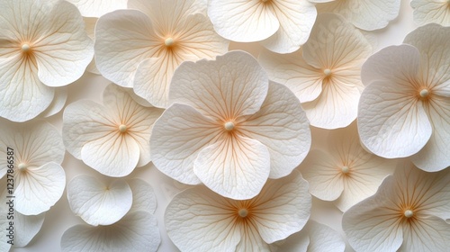 White petals with delicate veins. Generative AI photo