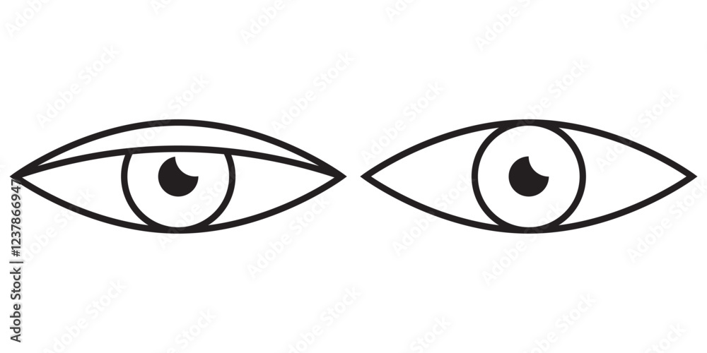 Eye icon set. See and unsee symbol. Show password. Vector illustration