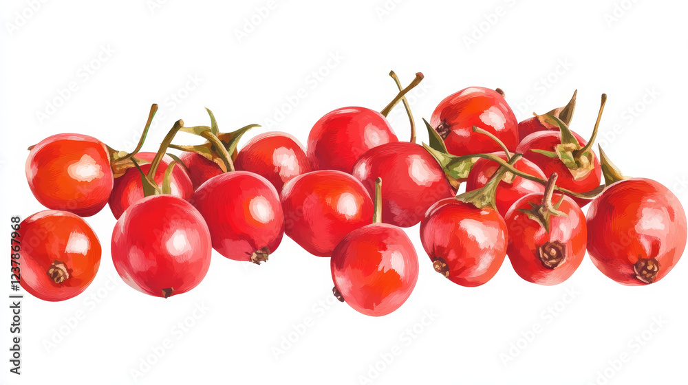 Rose hip fruits or berries icon, food from farm garden and forest, vector. Rosehip fruits, rose hip or hep haw ripe harvest for jam or juice package, natural food ingredient and dessert berries Rose hip fruits or berries icon, food from farm garden and forest, vector. Rosehip fruits, rose hip or hep haw ripe harvest for jam or juice package, natural food ingredient and dessert berries