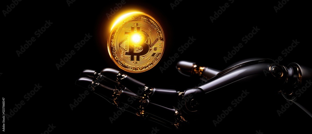 A robotic hand holding a glowing cryptocurrency coin, symbolizing the future of finance and technology. A robotic hand holding a glowing cryptocurrency coin, symbolizing the future of finance and technology.