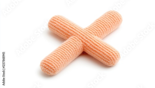 Soft, orange plush toy cross on a white background, ideal for pet play or decorative use