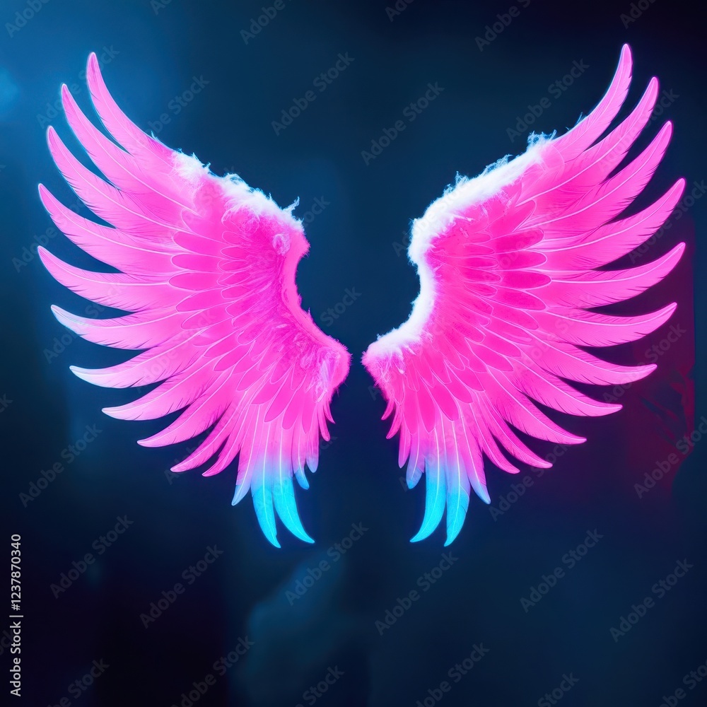 Obraz premium Pink and blue wings of a bird