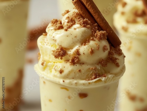 Savoring Pumpkin Spice Ice Cream Kitchen Counter Food Photography Cozy Atmosphere Closeup View Creamy Orange Delight Background