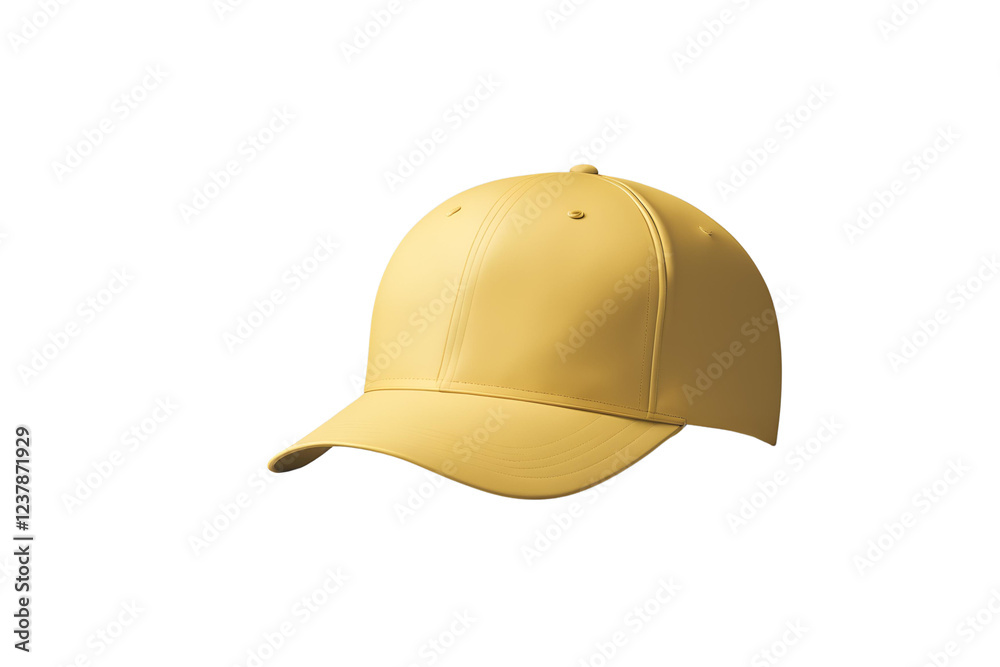 Fototapeta premium Modern Yellow Cap Flat Lay - Minimalist Design for Creative Projects