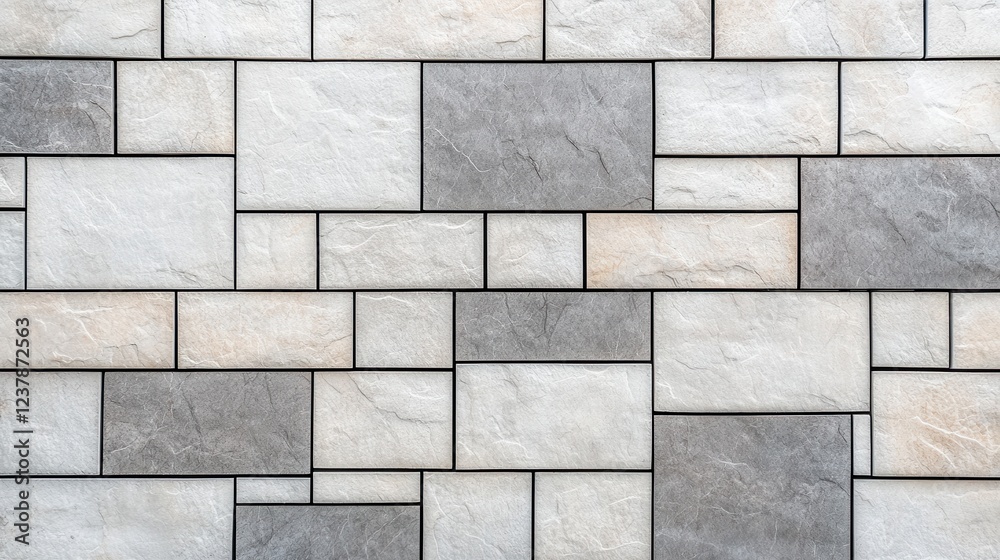Naklejka premium Gray and Beige Stone Block Texture Background