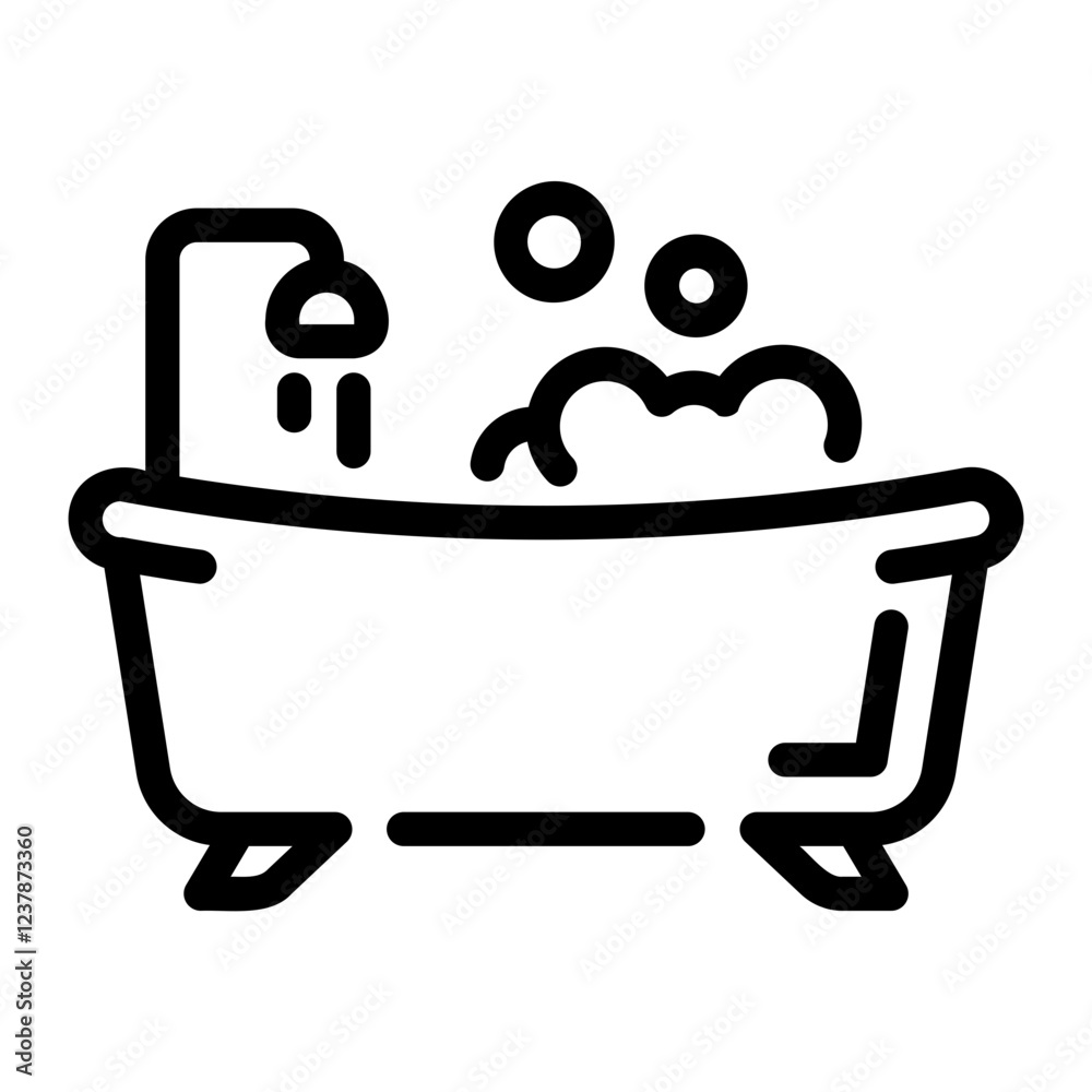 bathtub Line Icon bathtub Line Icon