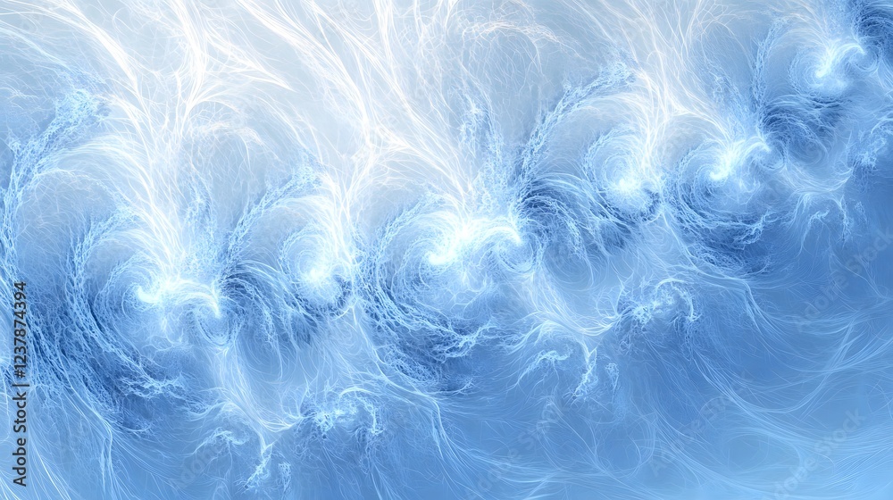 Abstract swirling blue and white fractal art Abstract swirling blue and white fractal art