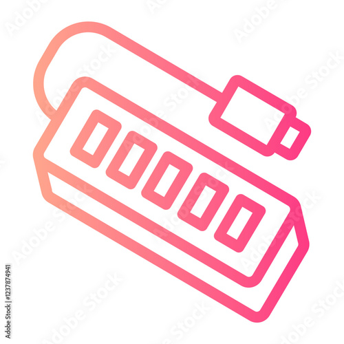 usb hub gradient icon