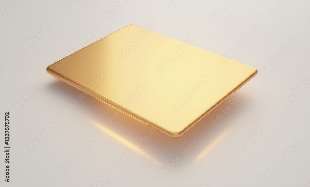 Sleek golden laptop on white surface Sleek golden laptop on white surface