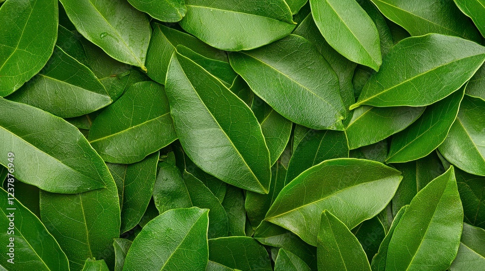 Fototapeta premium Lush Green Leaf Texture Background Closeup of Vibrant Foliage