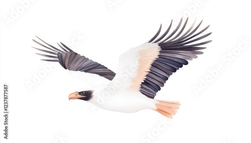 A majestic bird of prey soaring through a clear sky, showcasing its powerful wings and grace