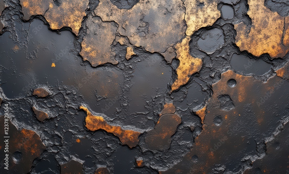Textured black and gold surface Textured black and gold surface
