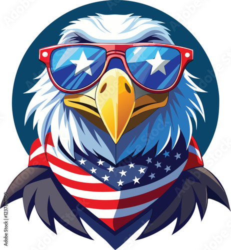 Patriotic Eagle with Sunglasses Vector design