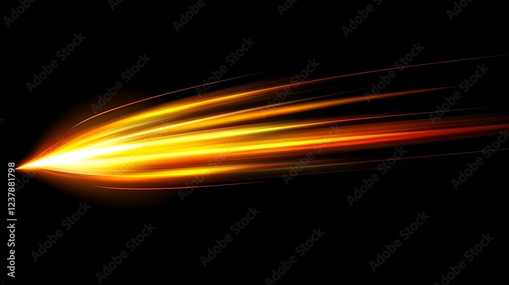 Fototapeta premium Abstract Golden Light Streaks on Black Background