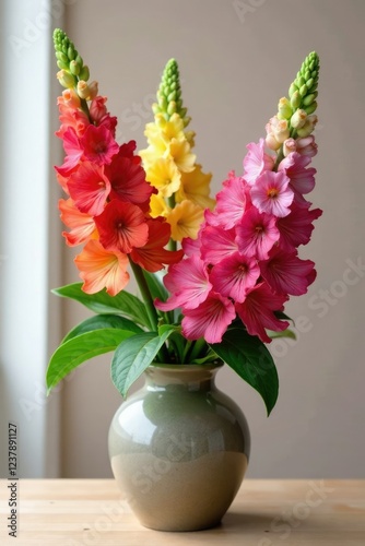 Wallpaper Mural Large colorful snapdragon flowers blooming in a vase, plants, flowers, fresh Torontodigital.ca