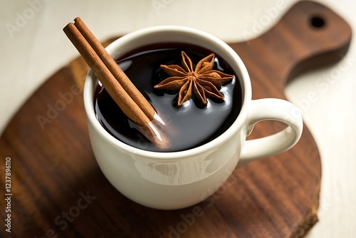 A photo of a glass of mulled wine photo