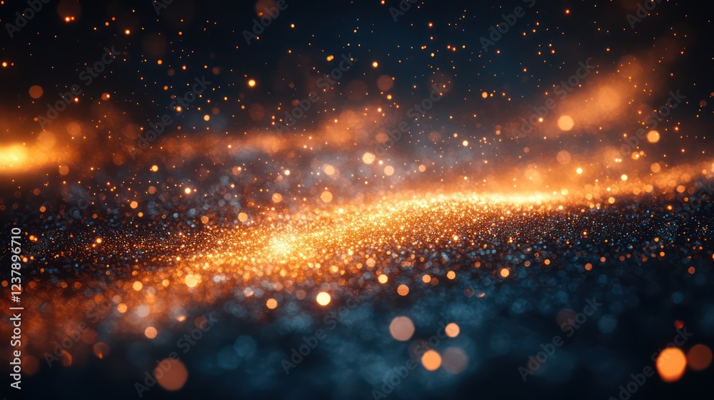 Naklejka premium Sparkling Galaxy: A Celestial Dance of Light and Dark