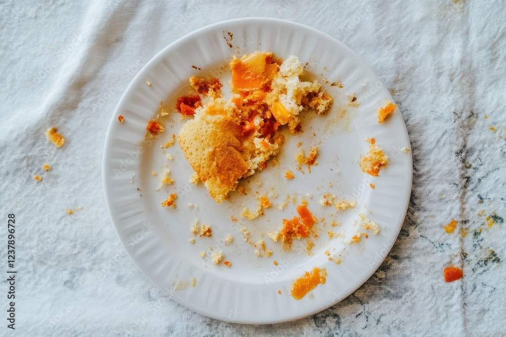 Leftover Crumbs on Plate After Iftar Meal Leftover Crumbs on Plate After Iftar Meal
