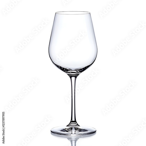 Elegant Empty Wine Glass on White Background