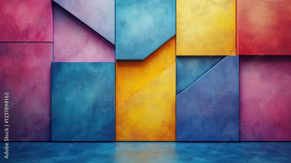 Abstract Colorful Geometric Wall Art: A Vibrant Display of Hues and Shapes Abstract Colorful Geometric Wall Art: A Vibrant Display of Hues and Shapes