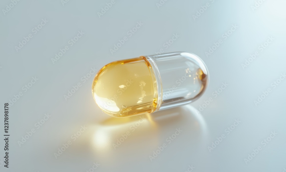 Close-up of a golden capsule on surface Close-up of a golden capsule on surface