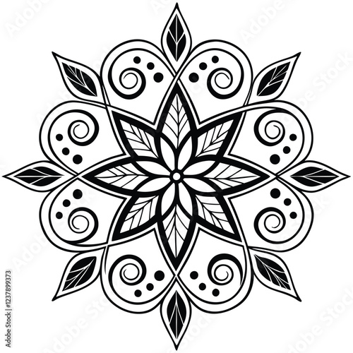 black and white mandala