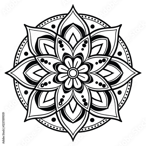 black and white mandala