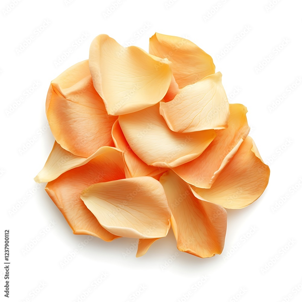 Elegant Rose Petals on Firm White Background Elegant Rose Petals on Firm White Background
