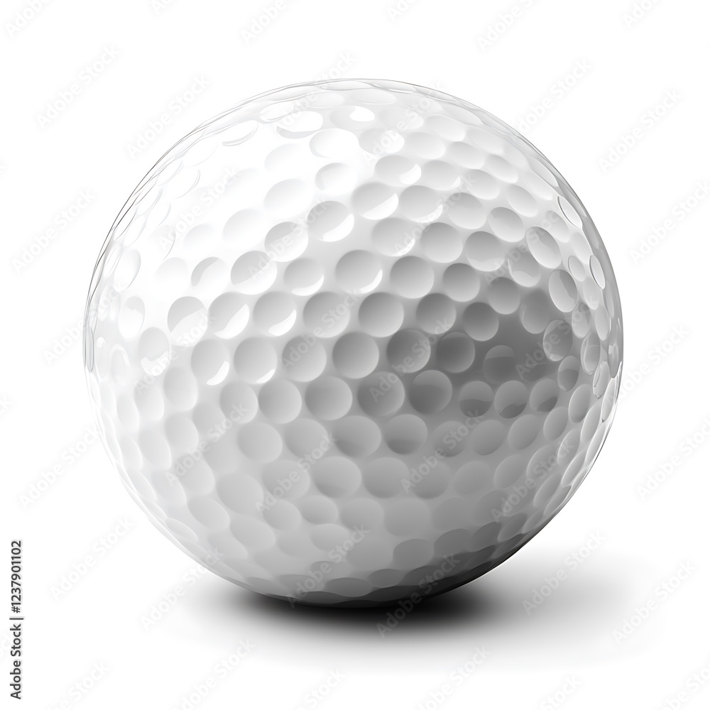 Round White Golf Ball Isolated on Firm White Background Round White Golf Ball Isolated on Firm White Background
