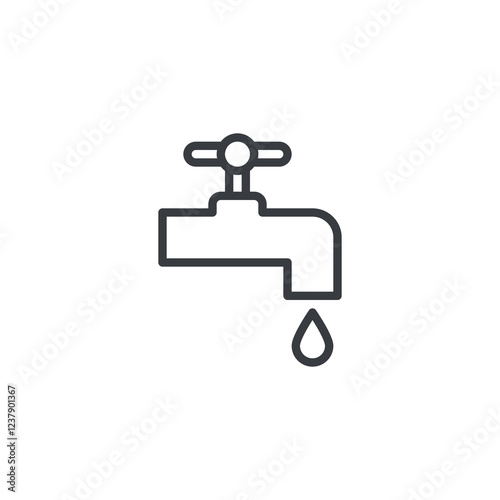 Water Saving Tap line icon