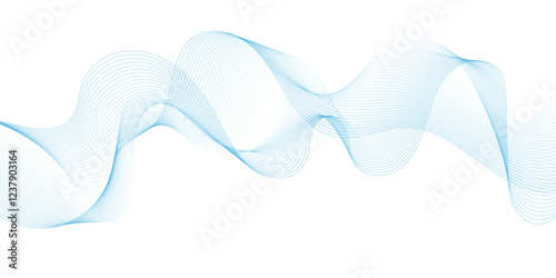 Smooth wave abstract vector background layout design.background image with dynamic curves.Abstract blue futuristic blend waves lines technology background and sound wave lines on white background.	
