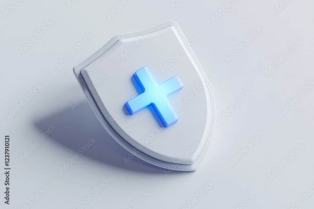 Obraz premium 3D shield with cross symbol