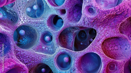 3D render of cells and biological tissues